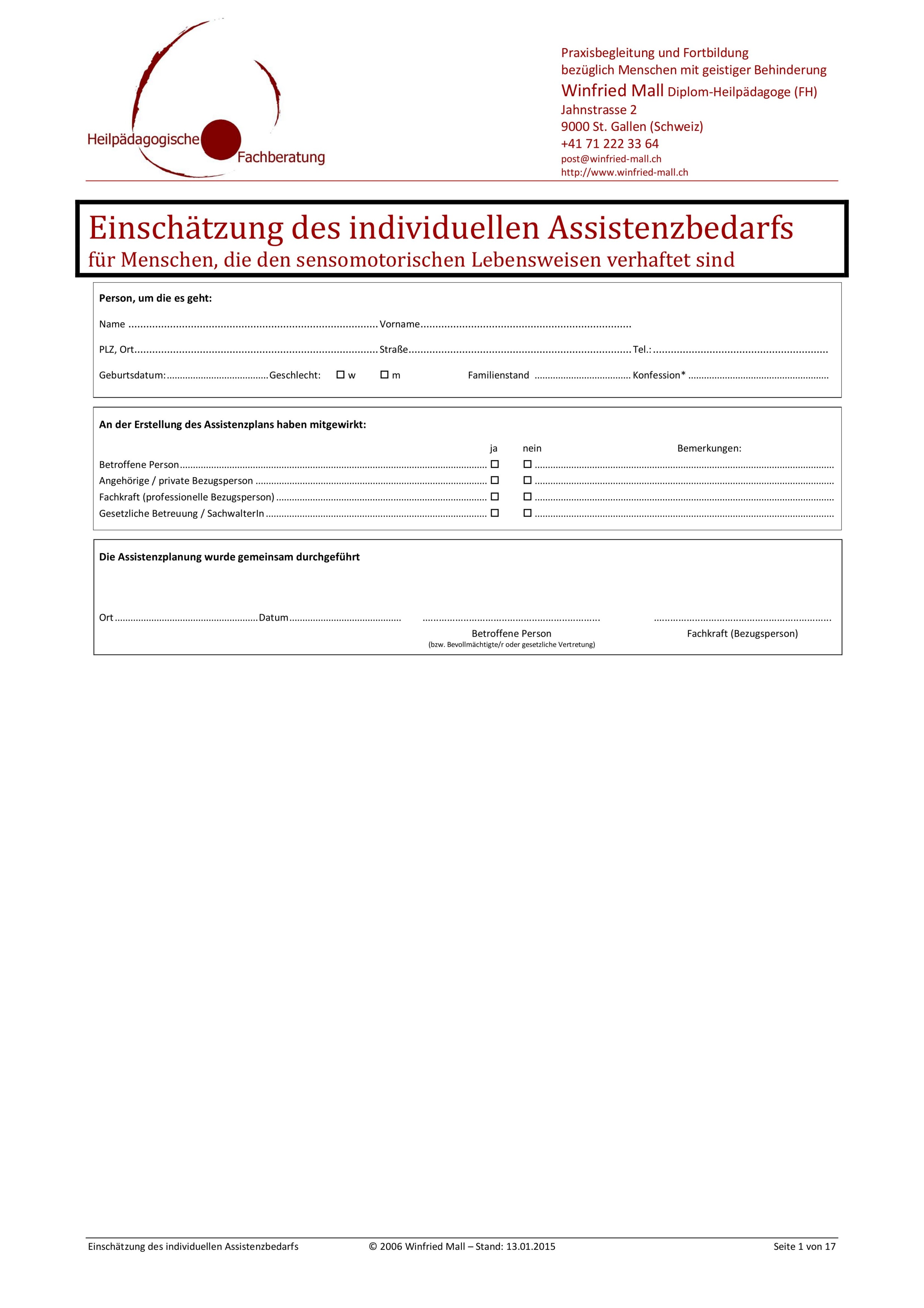 Planungsinstrument rwachsene